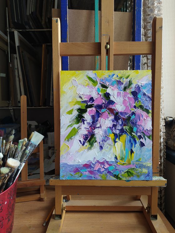 Spring inspiration - oil painting, lilac, lilac bouquet, flowers, flowers oil painting, lilac flowers, gift for wedding, spring