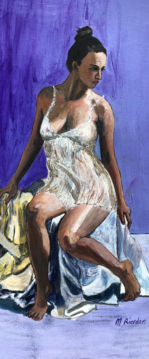 Seated lady by Margaret Riordan