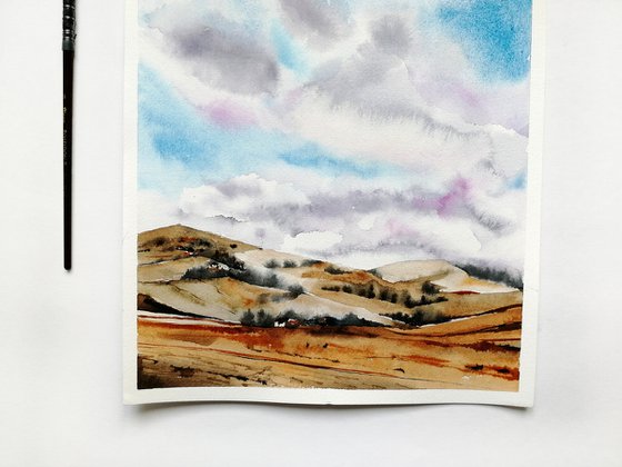 Clouds landscape painting