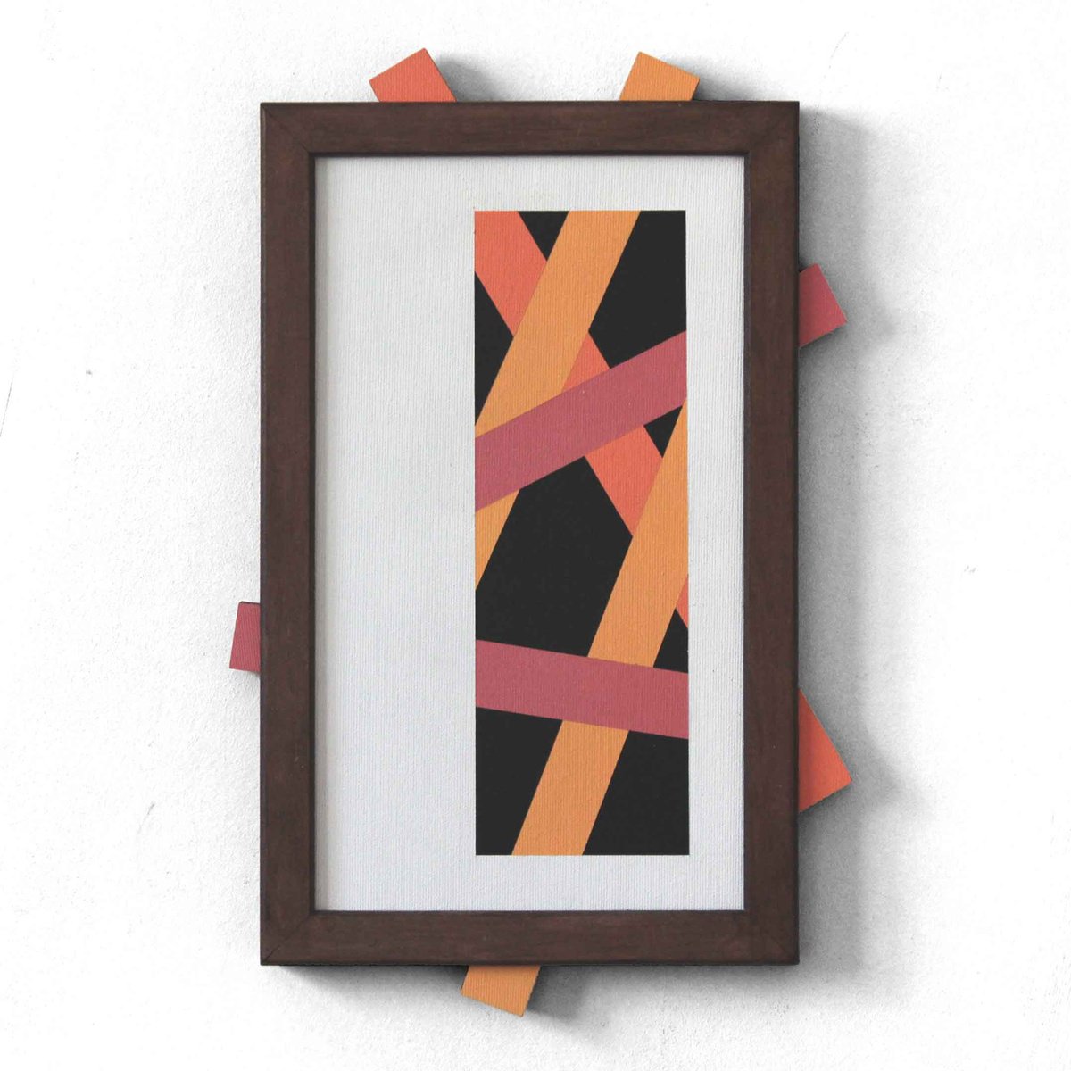 Geometric Abstract Acrylic Painting By Martin Singer, 10 X 16", C5B1Rn-24, Original Artwork