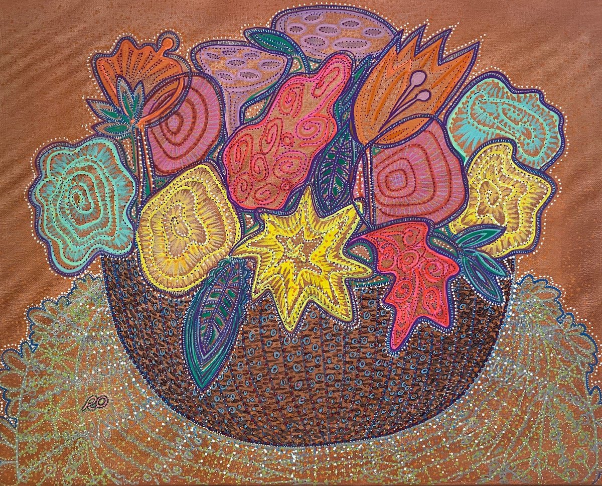  Bouquet On A Lace Napkin By Olga Rokhmanyuk | Roartus, 20 X 16, Artwork For Sale On Artfinder