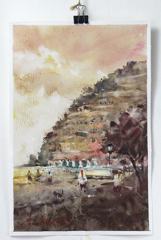 Positano, Watercolor Painting.