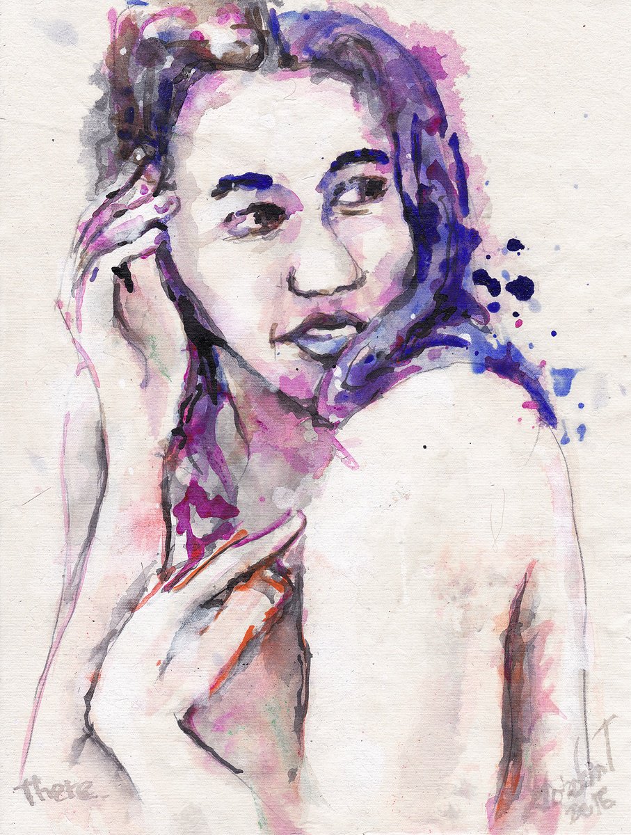 Impressionistic Portrait Acrylic Painting By Gordon T., 8 X 10, There, Original Artwork