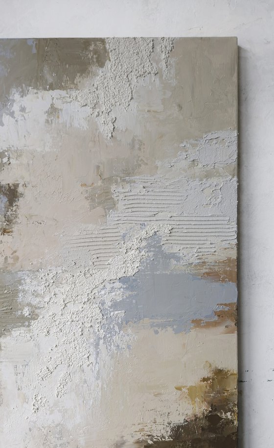 "Fjord" Abstract brown blue textured art