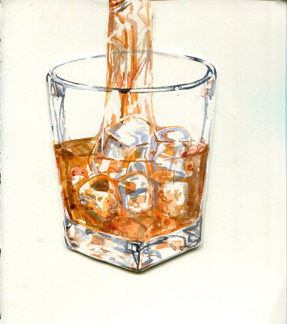 Whisky glass Original watercolour