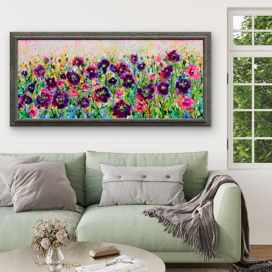Opium Poppy Field, Purple Poppies