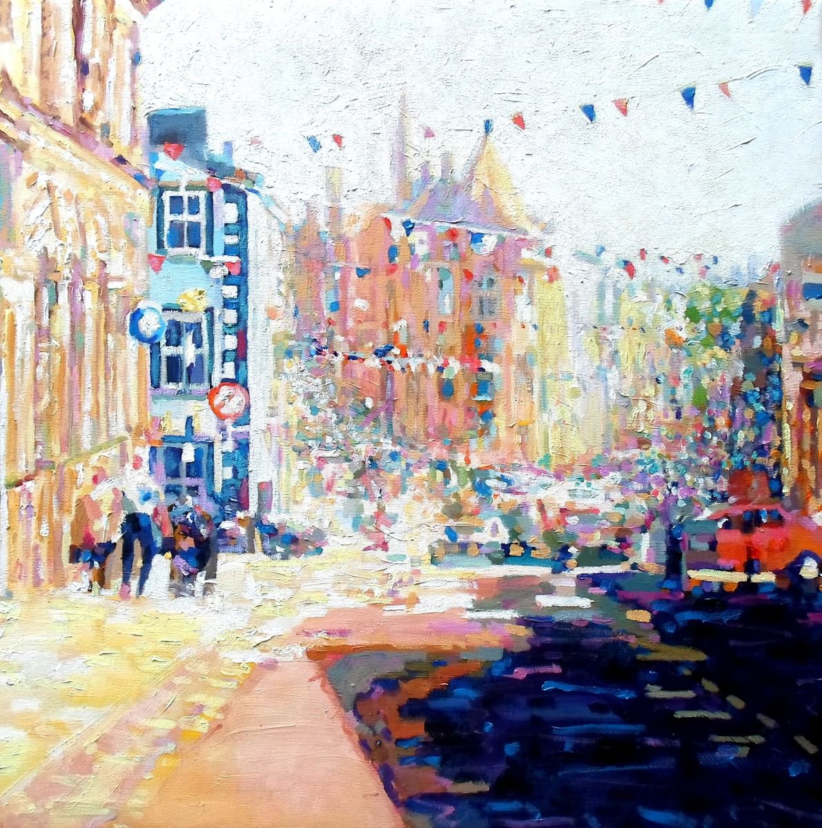 Clitheroe High Street, oils on canvas by Paul Edmondson