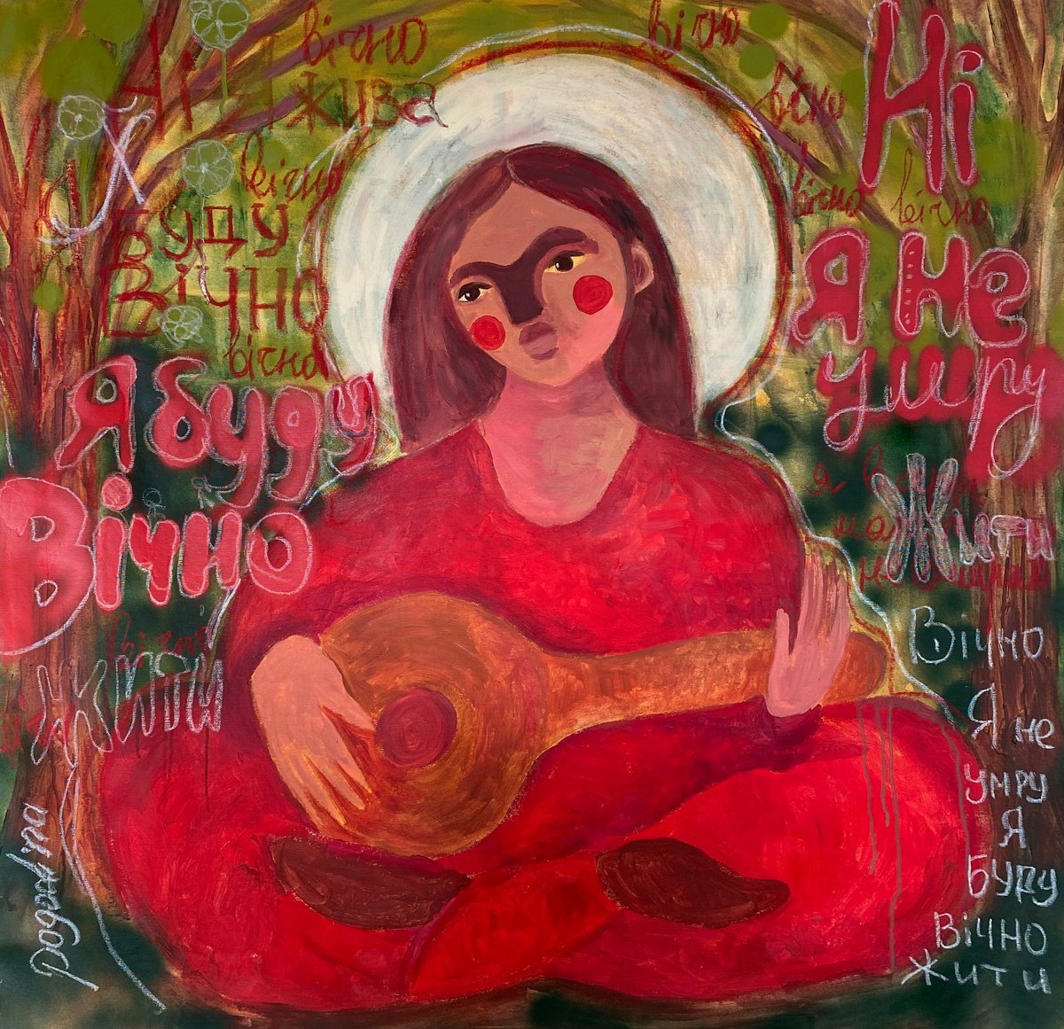 Impressionistic Portrait Acrylic Painting By Dasha Pogodina, 37 X 37, I Won