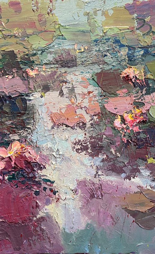 Water Lilies - Modern Floral Artwork by Agostino Veroni