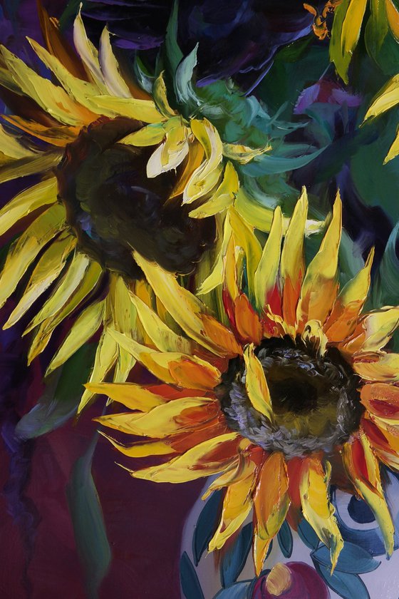 "Bouquet with sunflowers"