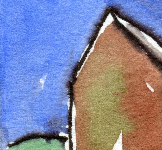 The Tall Barn; Original Watercolour ACEO