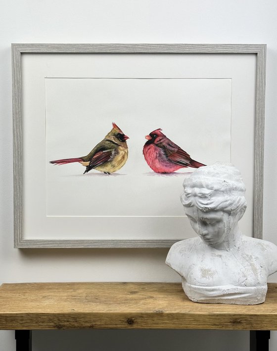 "Companion" Cardinal Watercolour Painting
