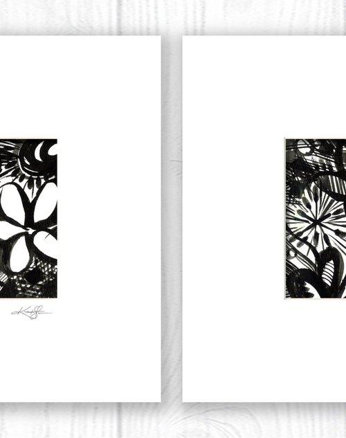 Funky Flowers - Set of 2 Paintings by Kathy Morton Stanion