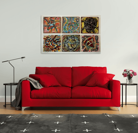 Abstract (six hearts)-VII