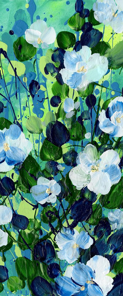 Sweet Wonder 2 -  Abstract Meadow Flower Painting  by Kathy Morton Stanion by Kathy Morton Stanion