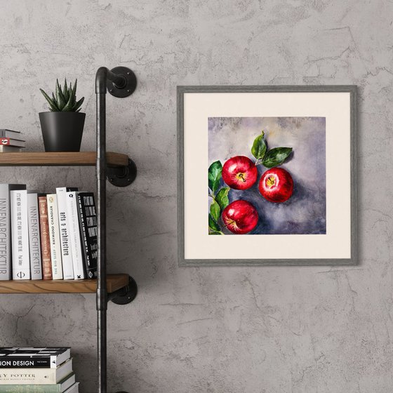 Red Apples on Cement v2