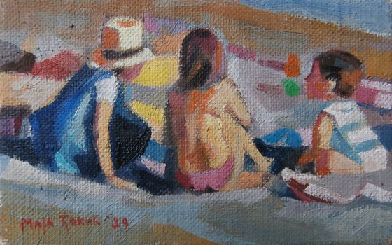 ON THE BEACH    14.3 x 9.5 cm