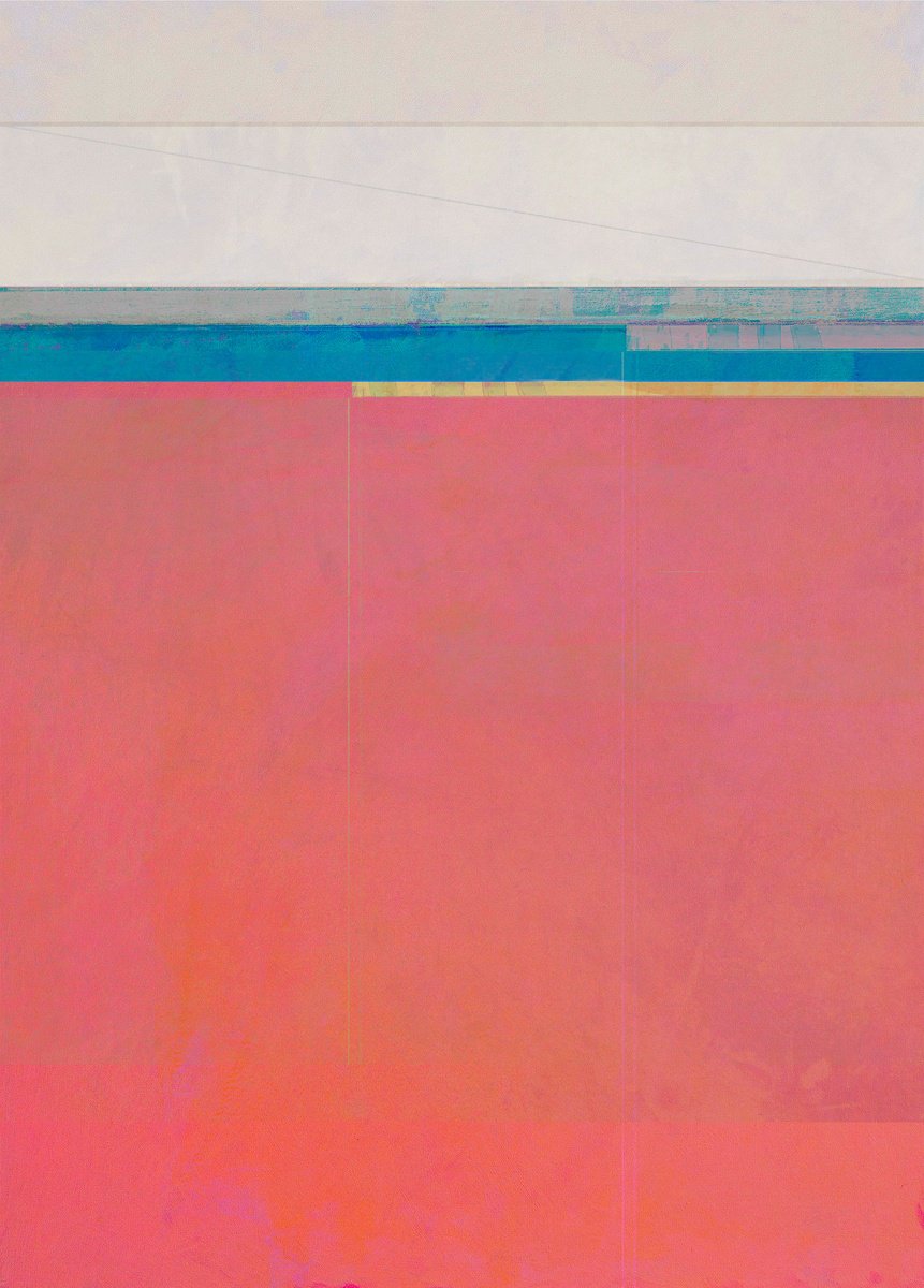 Expressive Abstract Giclee Print By Adrian Bradbury, 17 X 22, Beach #5, Original Artwork