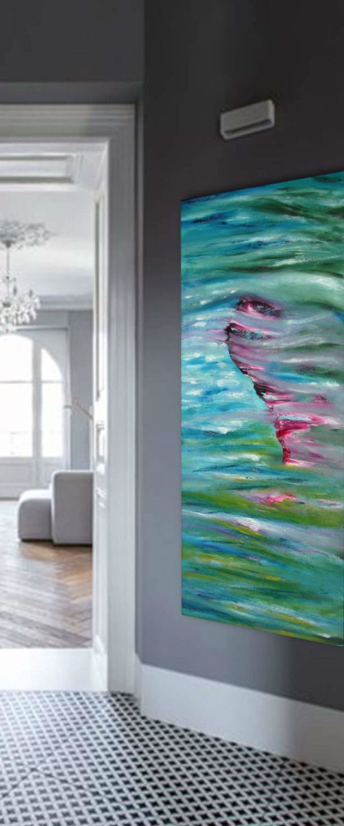 Impressionist -  40x100 cm, Original abstract painting, oil on canvas by Davide De Palma