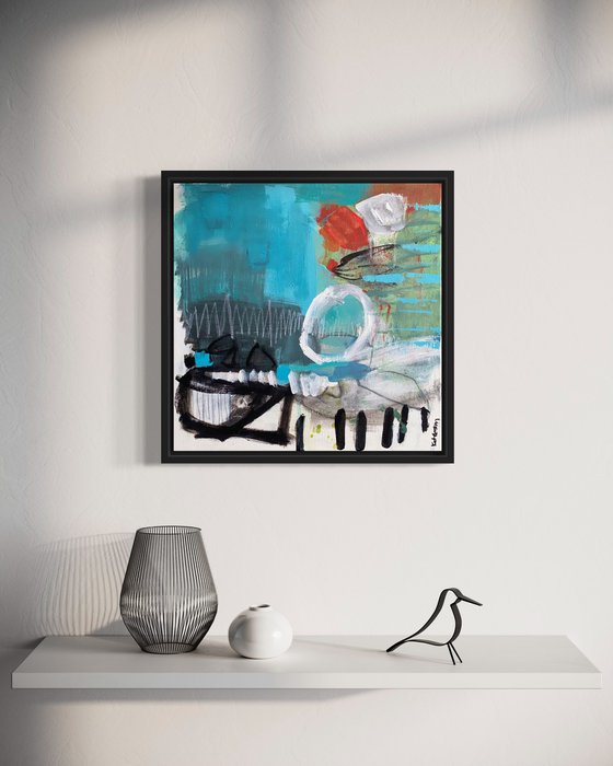 One Thing Leads to Another - Colorful energetic contemporary abstract art painting