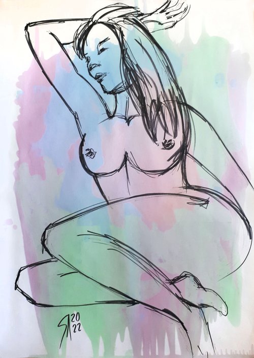 Nude 7.09 /  ORIGINAL PAINTING by Salana Art Gallery