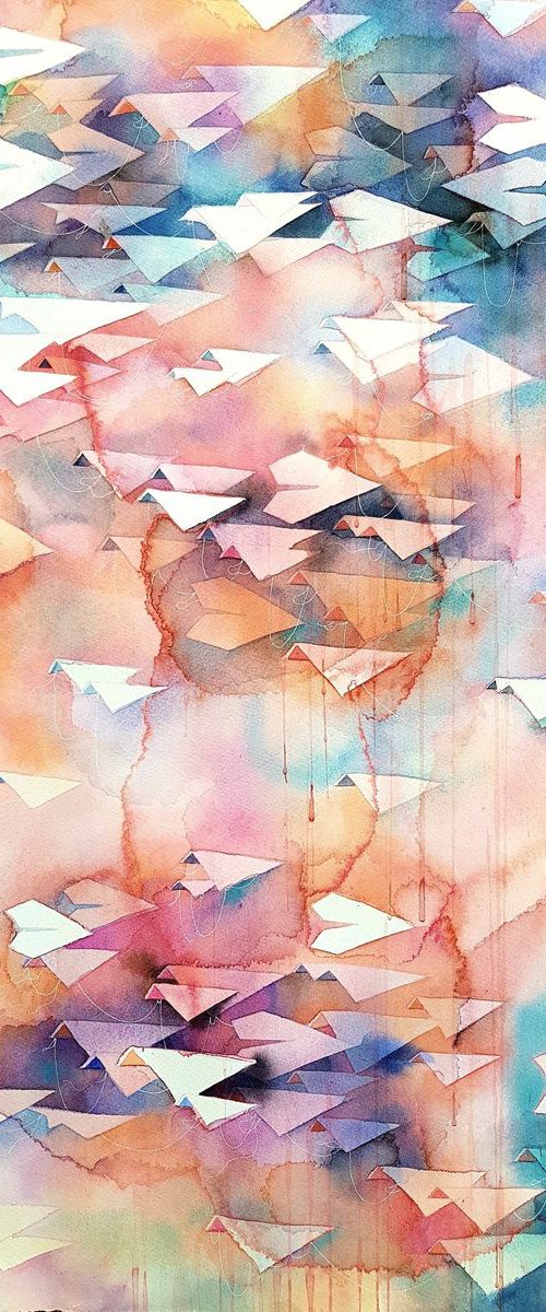 Connected | Miami Date Night Dio 22x30" by Yuliya  Martynova