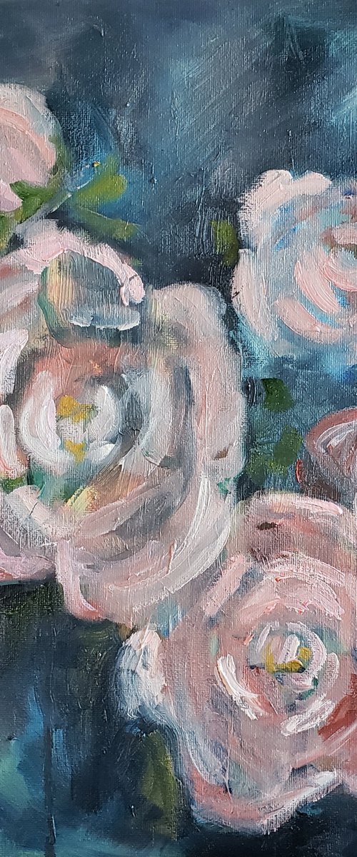 "Peonies in the Rain" - Flowers - Abstract by Katrina Case