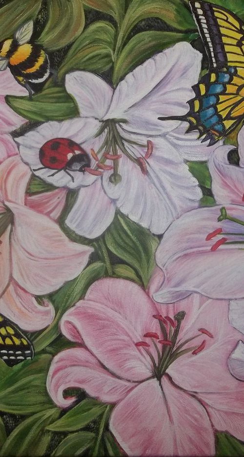 Butterflies and Lilies by Sofya Mikeworth