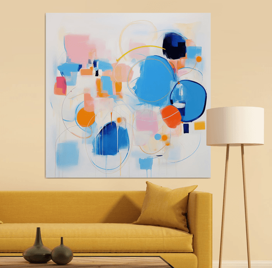 Butterflu blue and orange acrylic abstract 2111235