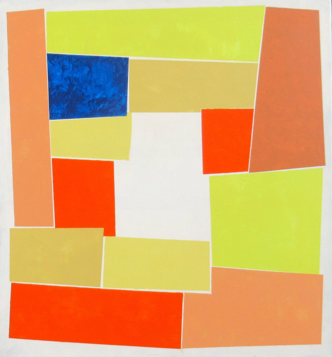 Geometric Abstract Acrylic Painting By Megha Hendrick., 26 X 28", United., Original Artwork