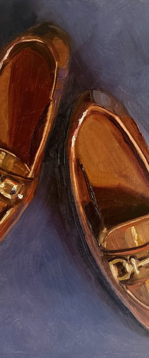 Artist's Brown Loafers by Nimasha Perera