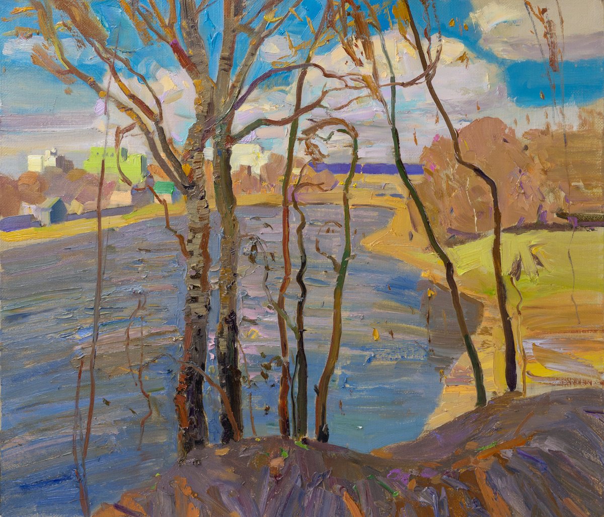 Impressionistic Landscape Oil Painting By Victor Onyshchenko, 28 X 24", Stryzhen From Elovshchyna, Original Artwork