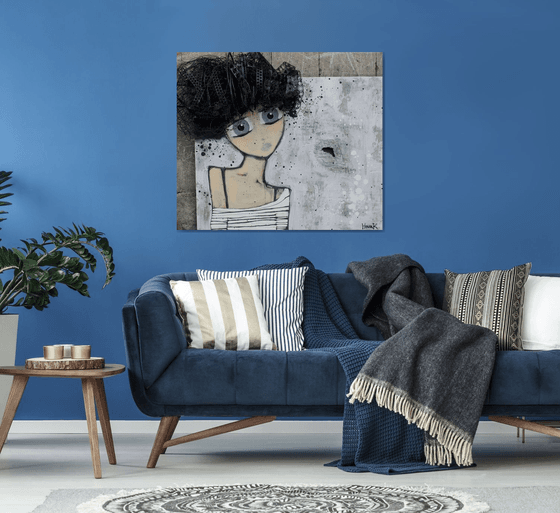 Girl Emerging From the Canvas