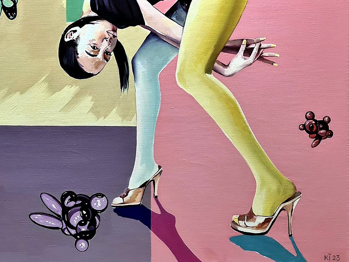 Urban And Pop Portrait Giclee Print By Igor Konovalov, 28 X 20, Equilibrium Part 2, Original Artwork