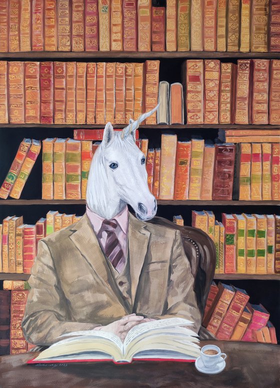 Unicorn in Library