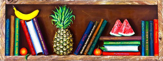 Bookshelf with fruits #2