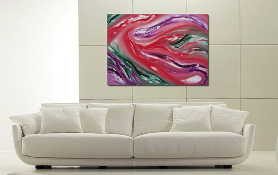"Timeless II", 100x70 cm, Deep edge, LARGE XL, Original abstract painting, oil on canvas