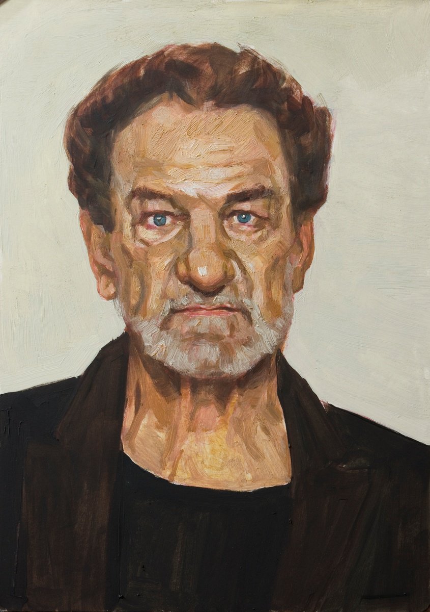 Impressionistic Portrait Oil Painting By Olivier Payeur, 8 X 11", Portrait Of A French Singer: Eddy Mitchell, Original Artwork