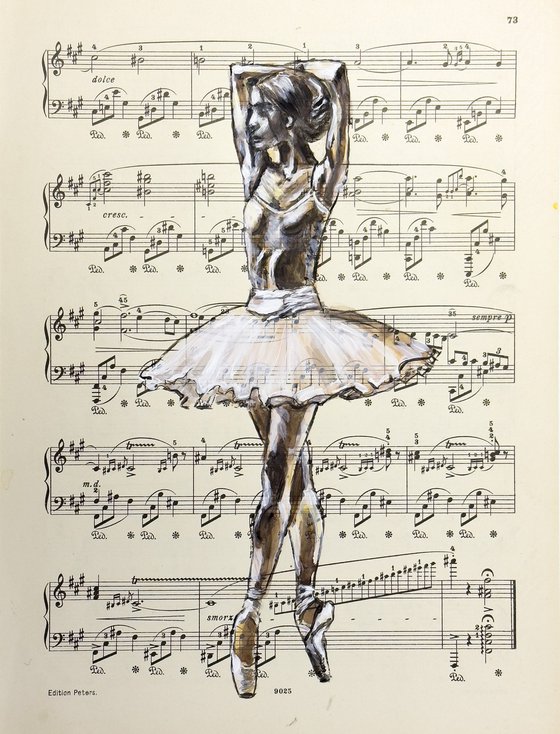 Ballerina LIV- Vintage Music Page, GIFT idea