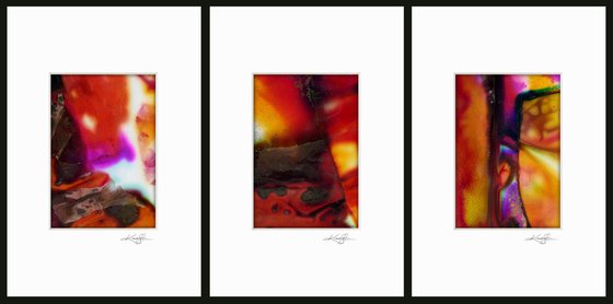 Abstract Collection 1 - 3 Small Matted paintings by Kathy Morton Stanion