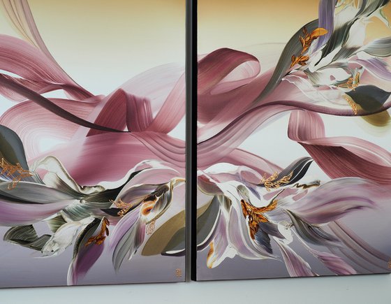 Blushing Canopy Diptych
