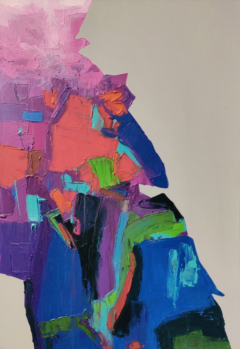 Abstract Acrylic Painting By Abhishek Kumar, 24 X 36, Chasing The Sky Painting, Original Artwork