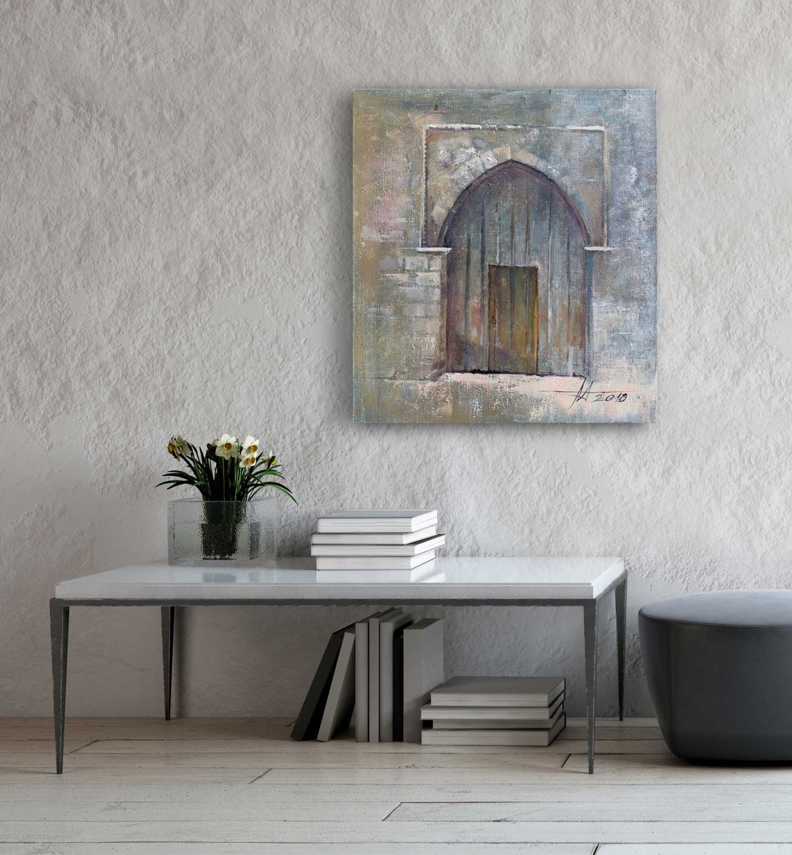 Expressive Cityscapes Oil Painting By Anatoliy Menkiv, 30 X 33, Tempus, Original Artwork