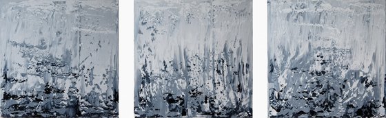 Winter Triptych (130 x 40 cm) (52 x 16 inches) 3 paintings in 1