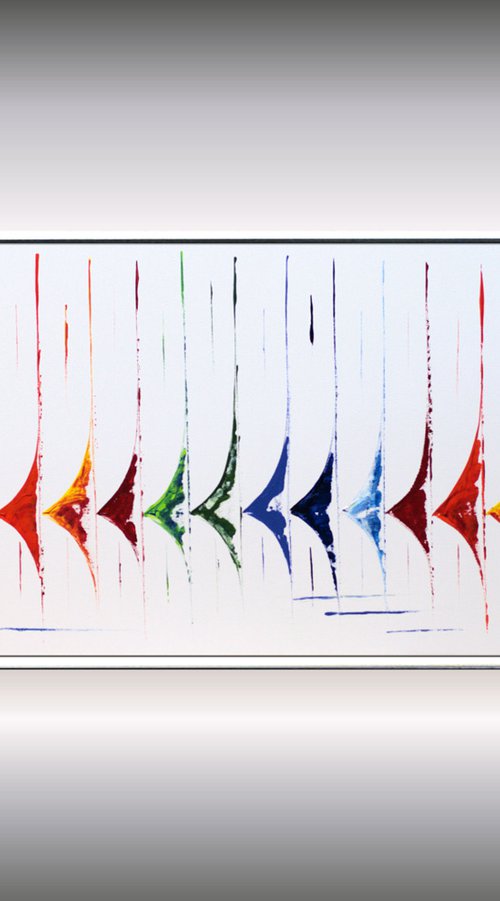 Hot Summer 2 - Abstract Art - Acrylic Painting - Canvas Art - Framed Painting - Abstract Sea Painting - Ready to Hang by Edelgard Schroer