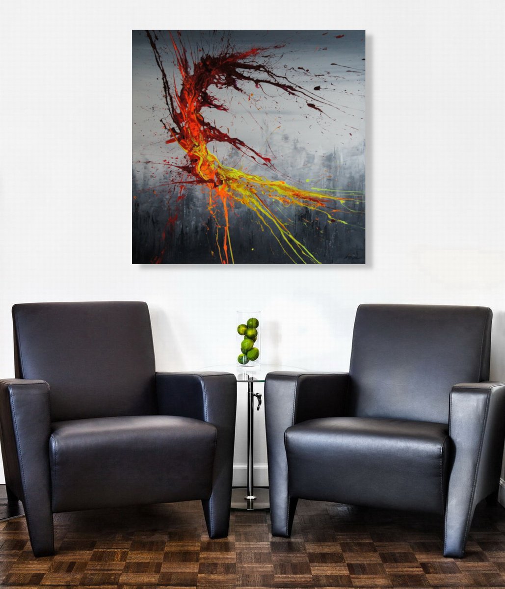 Twisting Fire X By Ansgar Dressler, 39 X 39, Artwork For Sale On Artfinder
