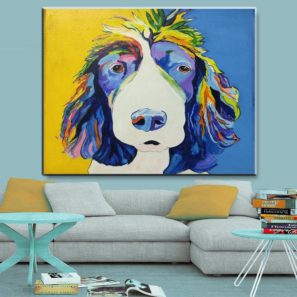 The Therapy Dog , Original Oil Painting , 2019 by Kashika