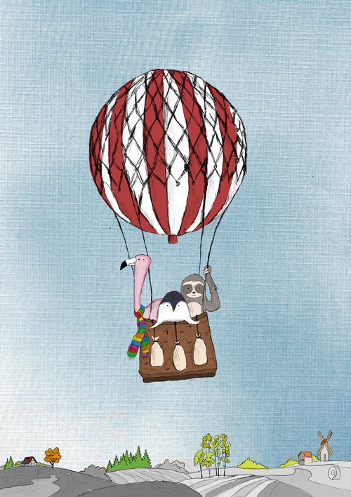 Balloon Ride by Indie Flynn-Mylchreest of MeriLine Art