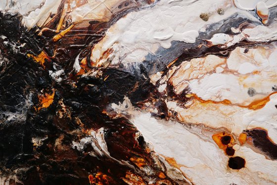 Umber Oxide 160cm x 60cm Brown White Textured Abstract Art