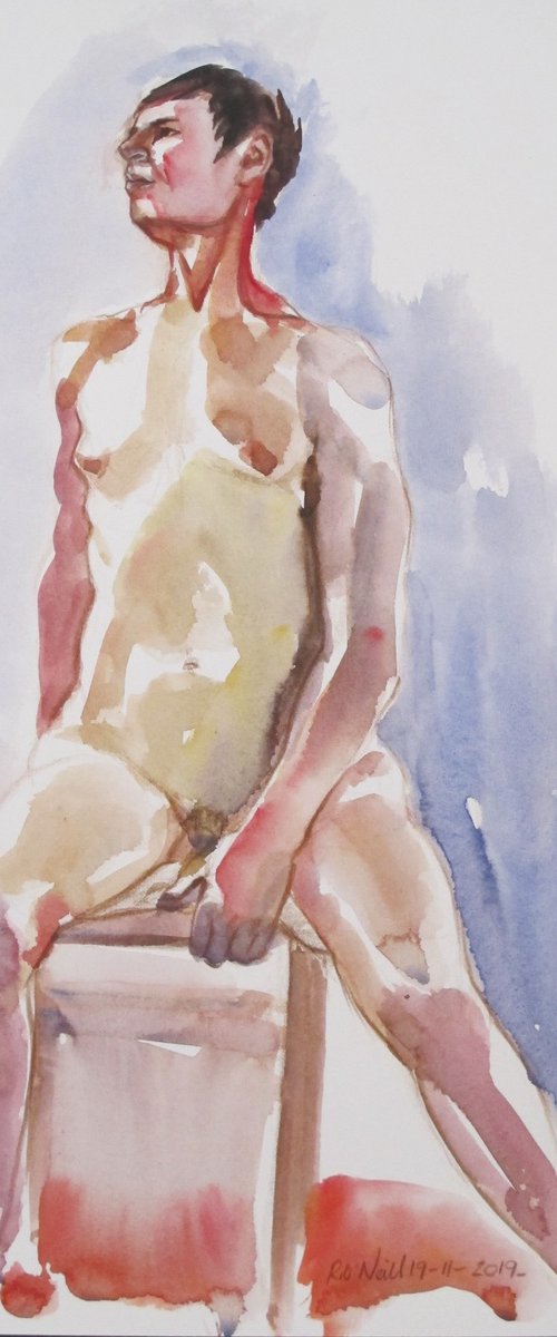 Seated male nude by Rory O’Neill